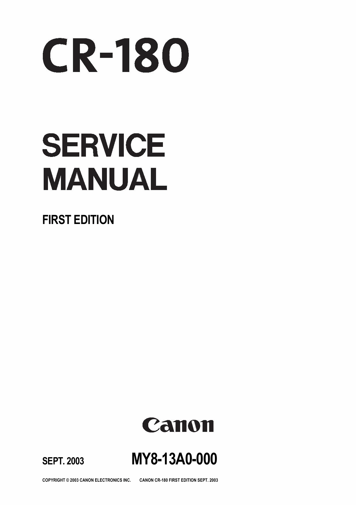 Canon Options CR-180 Document-Scanner Parts and Service Manual-1